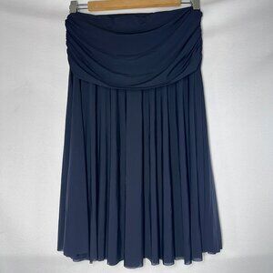 Skims Milky Sheer Midi Skirt Obsidian Size XX Small Fold over Waistband Raw Hem